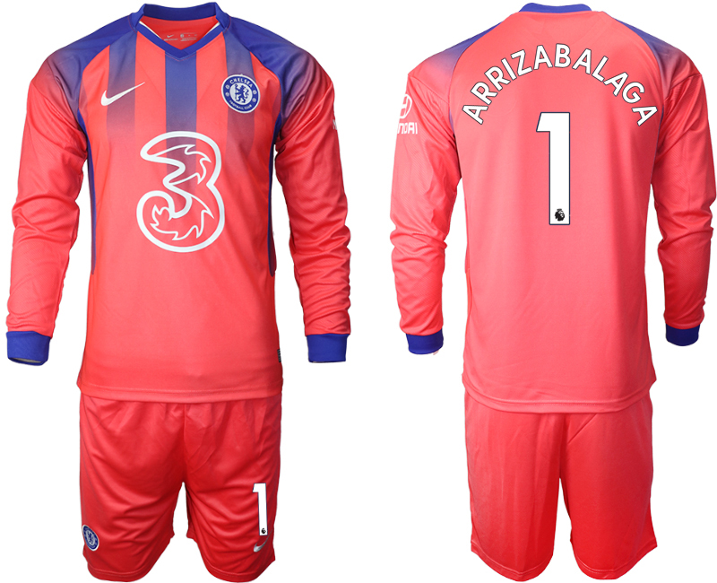 Men 2021 Chelsea away Long sleeve #1 soccer jerseys